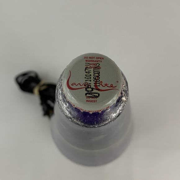 1996 Lava Lite Brand 16" Lava Lamp Clear Liquid w/ Deep Purple Wax & Black Base - Picture 11 of 16
